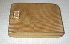 Vtg Max Factor Hollywood Regency Golden Weave Compact W Rhinestone Closure Usa