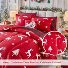 Titatida Christmas Comforter Set Queen  3 Pieces Queen - 88x88 Inches Deer
