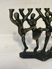 David Klass Signed Brass Menorah Hora Dancers Jewish Hanukkah Candelabra Vintage