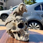 Gothic Crystal Dragon Skull Statue Carved Dark Fantasy Decor Ornament 3 6 Lb
