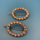 Pair Of Vintage 1950s Rhinestone Hair Bows Barrets   Gayla Rhinestone Hair Clip
