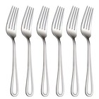 Salad Forks Set Of 6  Flatware Fork 7-inch  Stainless Steel Table Forks Mirror 