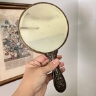 Antique Silver Plate Art Nouveau Repousse Vanity Hand Mirror
