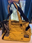 Puppia Tokyo Yellow Pet Carrier Bag Travel Dog Cat Tote Checkered Mesh Shoulder