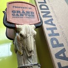 Grand Canyon Brewing Beer Tap Handle Label 11    Arizona Skull New Old Stock 2008