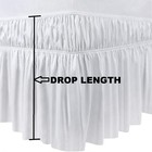 Solid White 625 Tc Cotton Wrap Around Ruffle Bed Skirt All Size Drop Length Sale