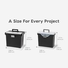 Lidded File Boxes With Organizer Lids  Black  4-piece Set