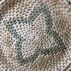 Vtg Native Hand Woven 12  Sweetgrass Wicker Tray Basket Hanging Plate Trivet