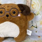 Dog With Glasses Stuffed Animal Plush Toy Cute   Cuddly Doll Brown Pillow