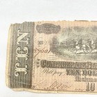1864  10 Dollar Bill Banknote Confederate States Of America Richmond Civil War