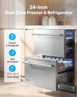 Vevor 24 In Drawer Refrigerator With Freezer Undercounter Fridge Freezer Combo