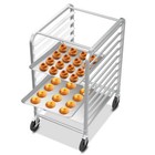 Heavy Duty 10-tier Bakery Rack Stainless Steel Wide Bun Pan Sheet Rack W  Wheels