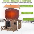 Outdoor Dog House Insulated Large Kennel Heated Winter Iron Frame