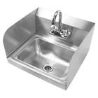 Commercial Kitchen Stainless Steel Wall Mount Hand Sink With Side Splashes