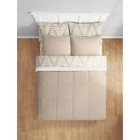 Mainstays 7 Piece Reversible Bed In A Bag Comforter Set With Sheets  Beige Palm 