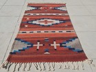 Rare Hand Knotted Vintage South American Kilim Kilm Wool Area Rug 3 3 X 1 10 Ft