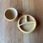Avanchy Baby   Toddler Bowl   Plate Set Bamboo Wooden Baby Led Weaning