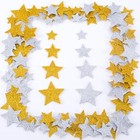 150pcs Glitter Foam Star Stickers  Gold Silver Gold Silver  150pcs  Star Shape