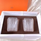 Hermes Paris Pair Crystal Clear Glass Rock Gobelet  Tumbler Glassware With Case