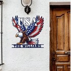 Custom Usa Eagle Metal Sign  Patriotic Family Name Wall Art  American Flag Eagle