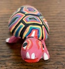 Signed Hand Carved Painted Wooden Turtle     Mexican Folk Art Alebrije Style 4   