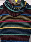 Vintage Fantastik Womens Striped Metallic Sparkly Stretchy Turtleneck Sweater S