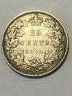 Canada 25 Cents 1872 Silver Coin Queen Victoria Km 6  925