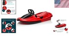 Lightweight Plastic Snow Toboggan Sled With Pull Brake   Easy Steering - Ages 3 