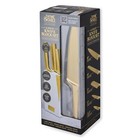 Thyme   Table 6-piece Slim Acacia Knife Block Set With Gold Blades