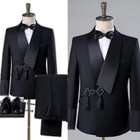 Black Men s Suits Shawl Lapel Evening Party Prom Wedding Groom Tuxedo Two Pieces