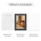 Pack Of 100 5x7 Black Picture Mats Mattes With White Core Bevel Cut For 4x6 P   