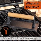Versatile Safe-touch 8x4in Cast Iron Grill Weight 1pc  Perfect Meat Black 