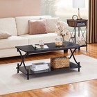 Coffee Tea Table Center Console Table With Wood Storage Shelf For Living Room