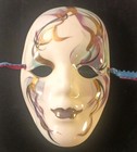 Vintage Mardi Gras Porcelain Ceramic Multi Color Face Mask 5     handmade 