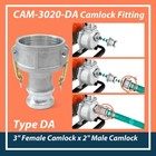 Cam-3020-da Camlock Fitting Type Da 3  Female Camlock X 2  Male Camlock Cam A   