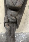 Hand-carved Wooden Tribal Figure  Likely A Vintage Or Antique Collectible