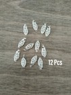 Pkg Of 12 Pcs Sterling Silver  925  Oval Filigree Clasp Findings 6mm X 15mm