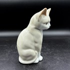 Otagiri Sitting Cat 6  Figurine White Grey Porcelain Kitten Kitty Home Decor