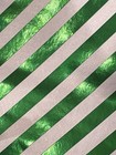 Vtg Foil Christmas Wrapping Paper Gift Wrap 1960 Silver Green Candy Cane Stripes