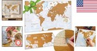 Deluxe 17x22 Scratch Off World Map   11x17 Usa Map - Travel Planning Decoration