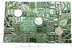 160  Green Ceramic Mosaic Tiles  Handmade Mixed Sizes And Textures Craft Tiles