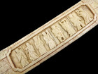 Antique Large Chinese Ceremonial Carved B0ne Temple Sword  8 Saint Monk Figures