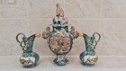 Handcrafted Satsuma Style Moriage W  Foo Fee Dog Vase Set Of 3