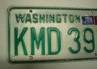 Old 1987 Washington License Plate Kmd-392 Embossed Vintage