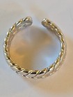 Sterling Silver   Braid Ring   Adjustable   Finger Cuff   Size 6 Vintage