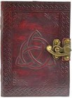 Triquetra Pattern Leather Bound Book Of Shadows  Journal  Diary 