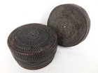 Antique African Woven Basket   Lid Unknown Tribe From 1950s Congo Missionaries B