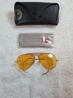 Ray-ban B l Vintage Aviator Gold Metal Frame Yellow Glass With Case 58 14
