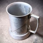 Vintage Aluminum Glass Bottom Beer Mug Tankard Hong Kong Retro Barware