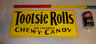 Vintage  tootsie Rolls Delicious Chewy Candy  20  Sign Embossed Metal Tin Tacker
